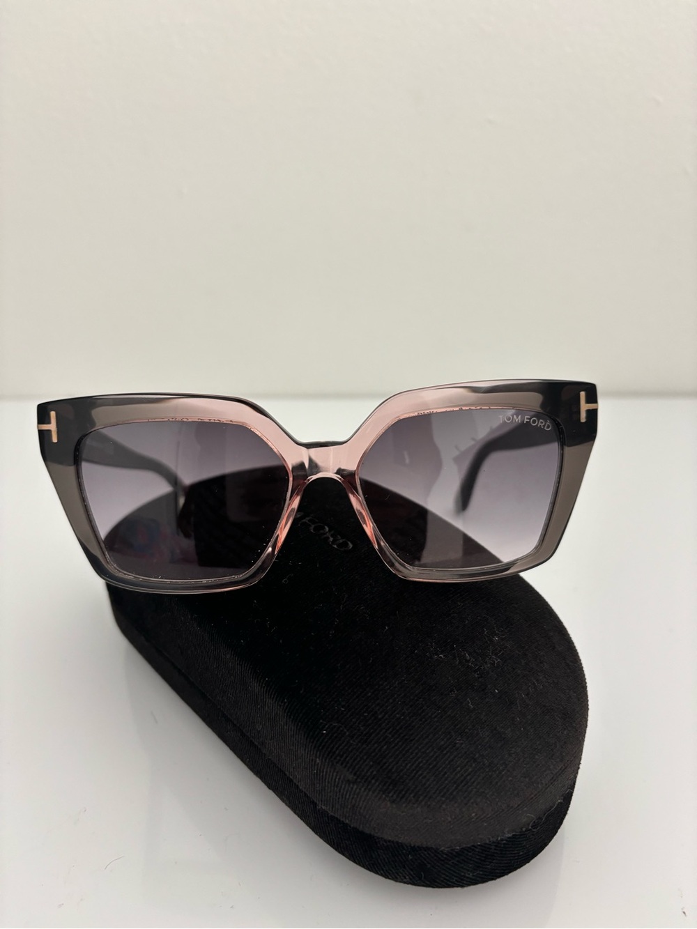 Tom Ford Women's Gradient Blush to Black Oversized Square Sunglasses